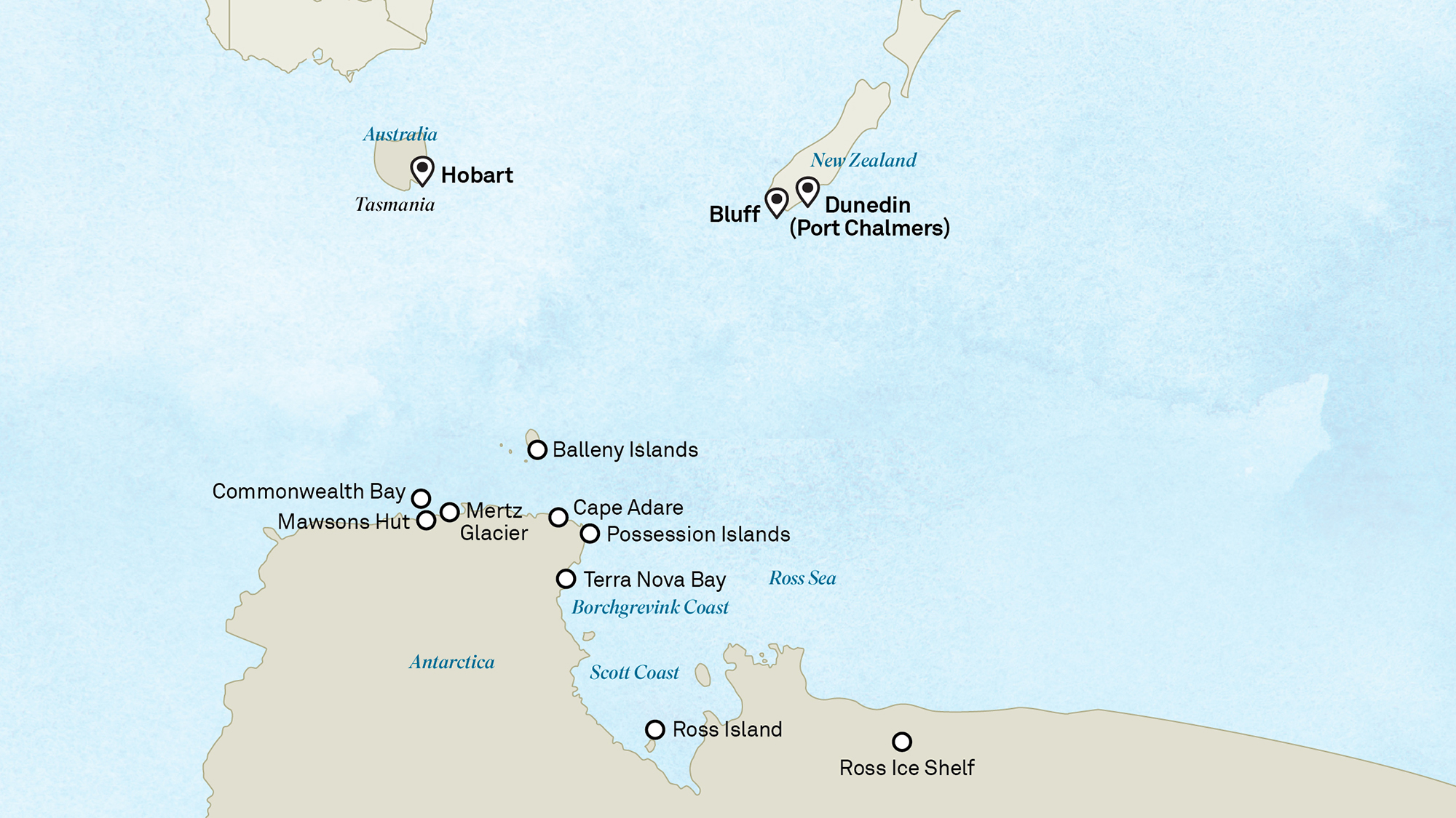 East Antarctica and Ross Sea Map