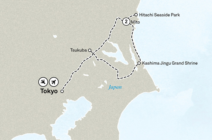 Map of journey in Japan