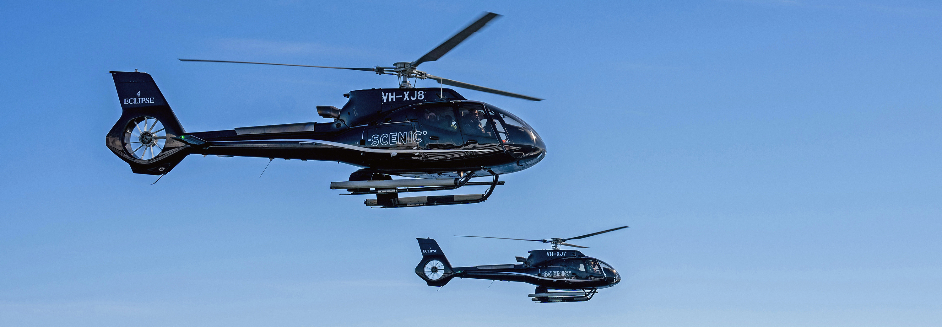An unrivalled view from above with two on board helicopters