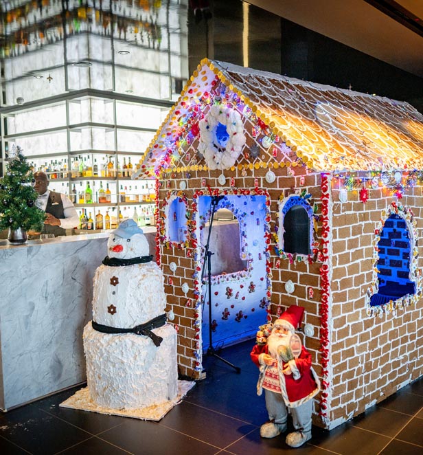 Christmas decorations on Scenic Eclipse