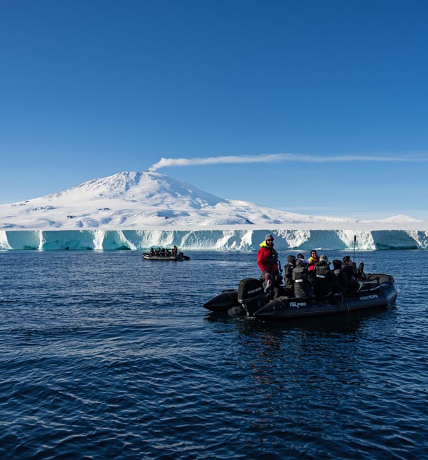 Scenic Eclipse Zodiac excursion to Erebus Ice Tongue, McMurdo Sound, East Antarctica